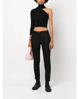 Versace Jeans Couture ピンストライプ柄スリムカットパンツ - ブラック - サムネイル2