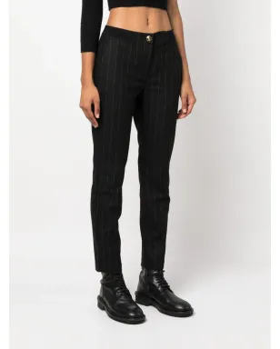 Versace Jeans Couture ピンストライプ柄スリムカットパンツ - ブラック - サムネイル3