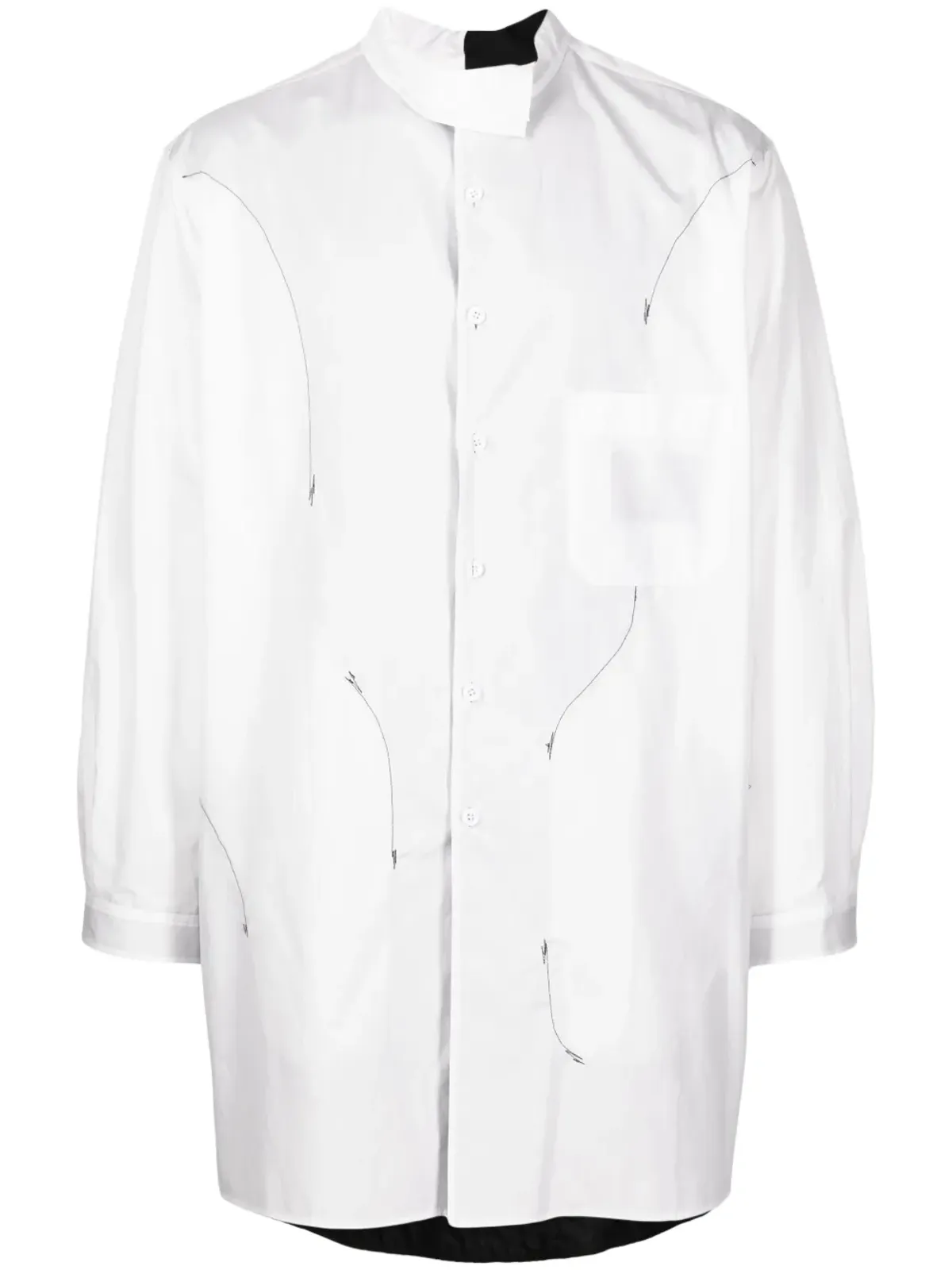 Yohji Yamamoto パネルドリバーシブルシャツ - White - 画像1