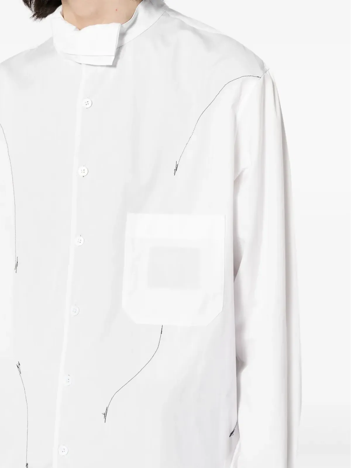 Yohji Yamamoto パネルドリバーシブルシャツ - White - 画像5