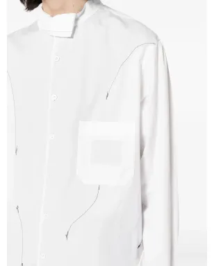 Yohji Yamamoto パネルドリバーシブルシャツ - White - サムネイル5