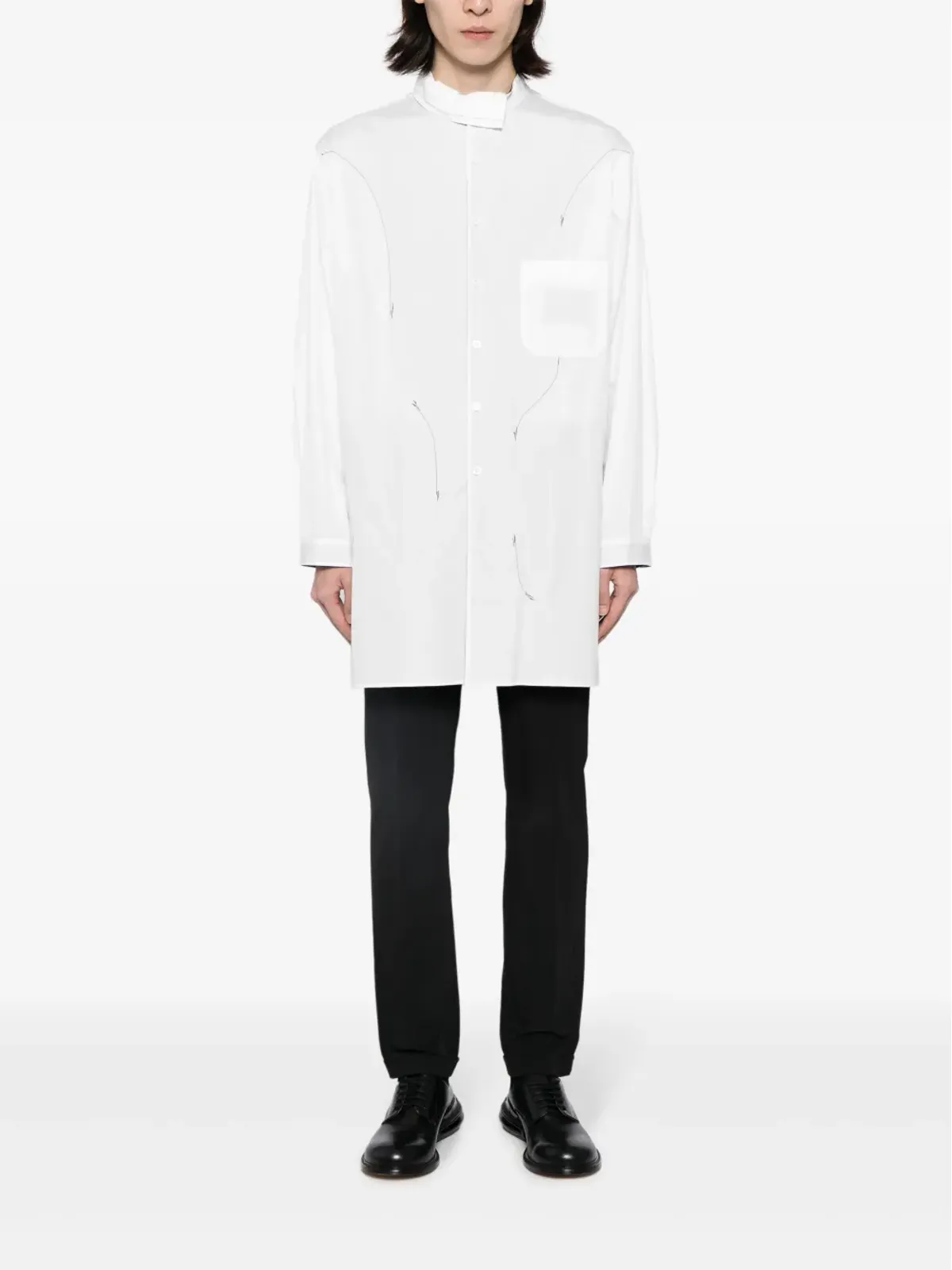 Yohji Yamamoto パネルドリバーシブルシャツ - White - 画像2