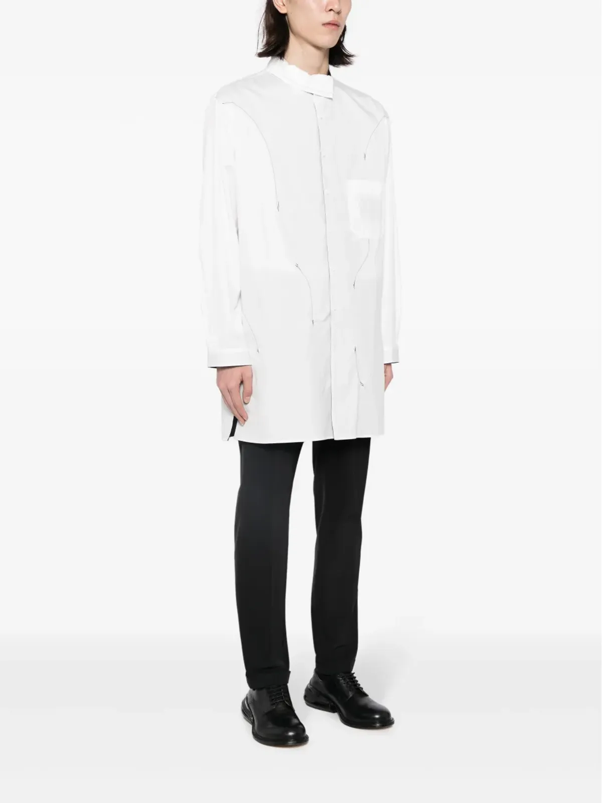 Yohji Yamamoto パネルドリバーシブルシャツ - White - 画像3