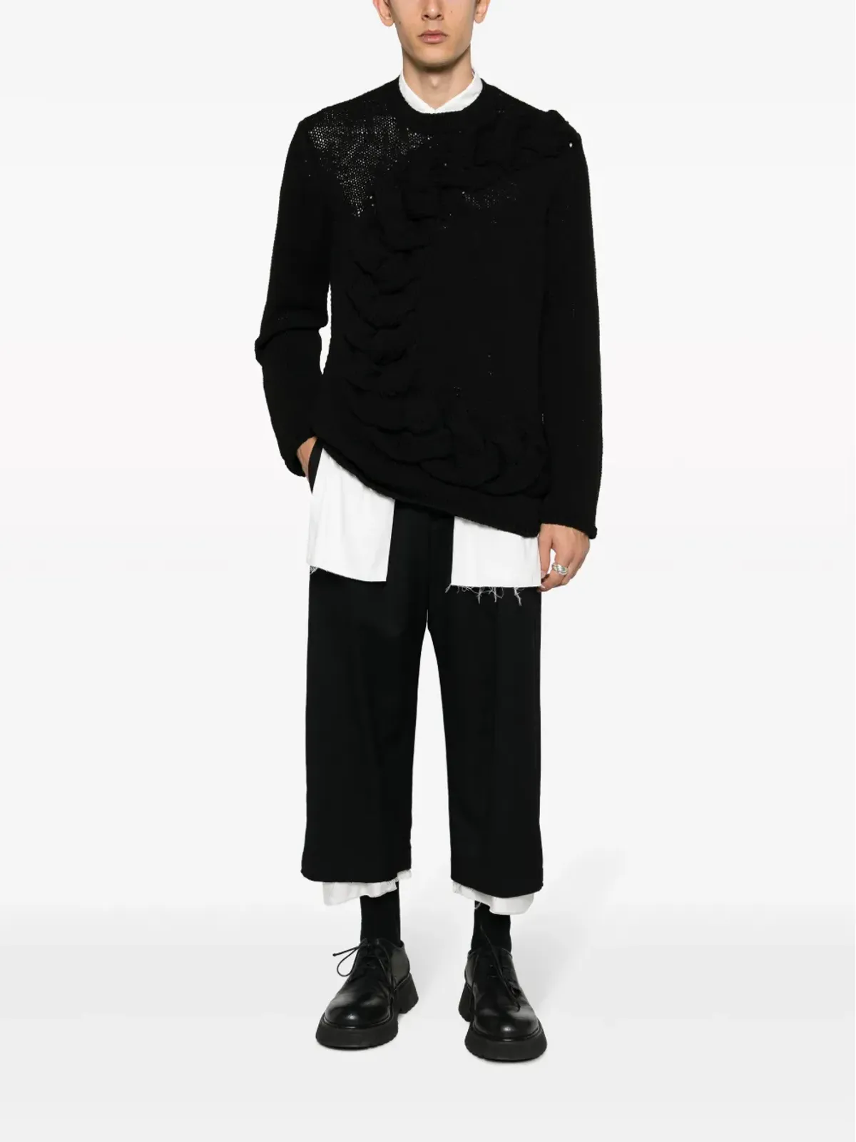 Comme des Garçons Homme Plus クルーネック・ボリュームケーブルニットジャンパー - 画像2
