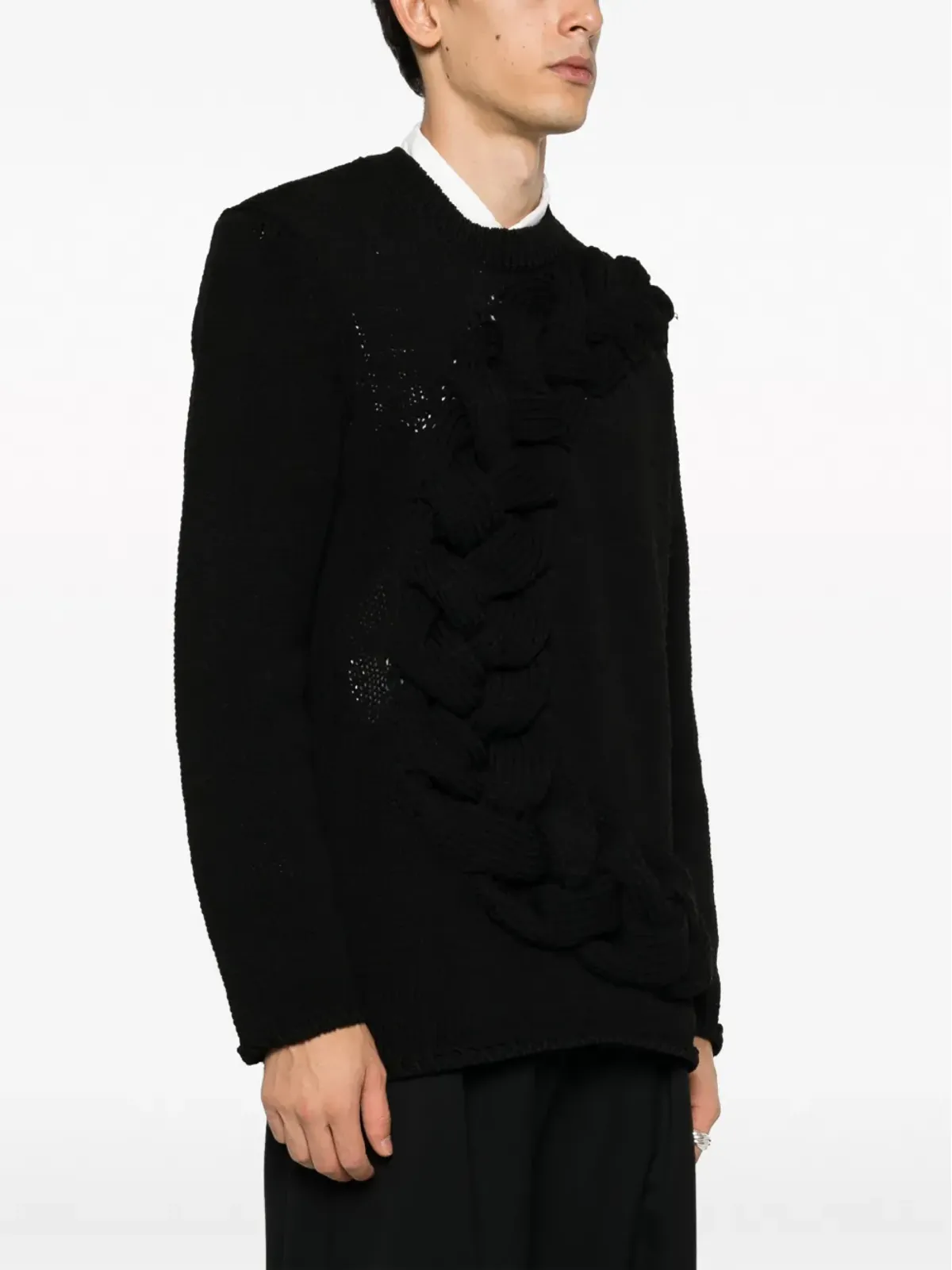 Comme des Garçons Homme Plus クルーネック・ボリュームケーブルニットジャンパー - 画像3