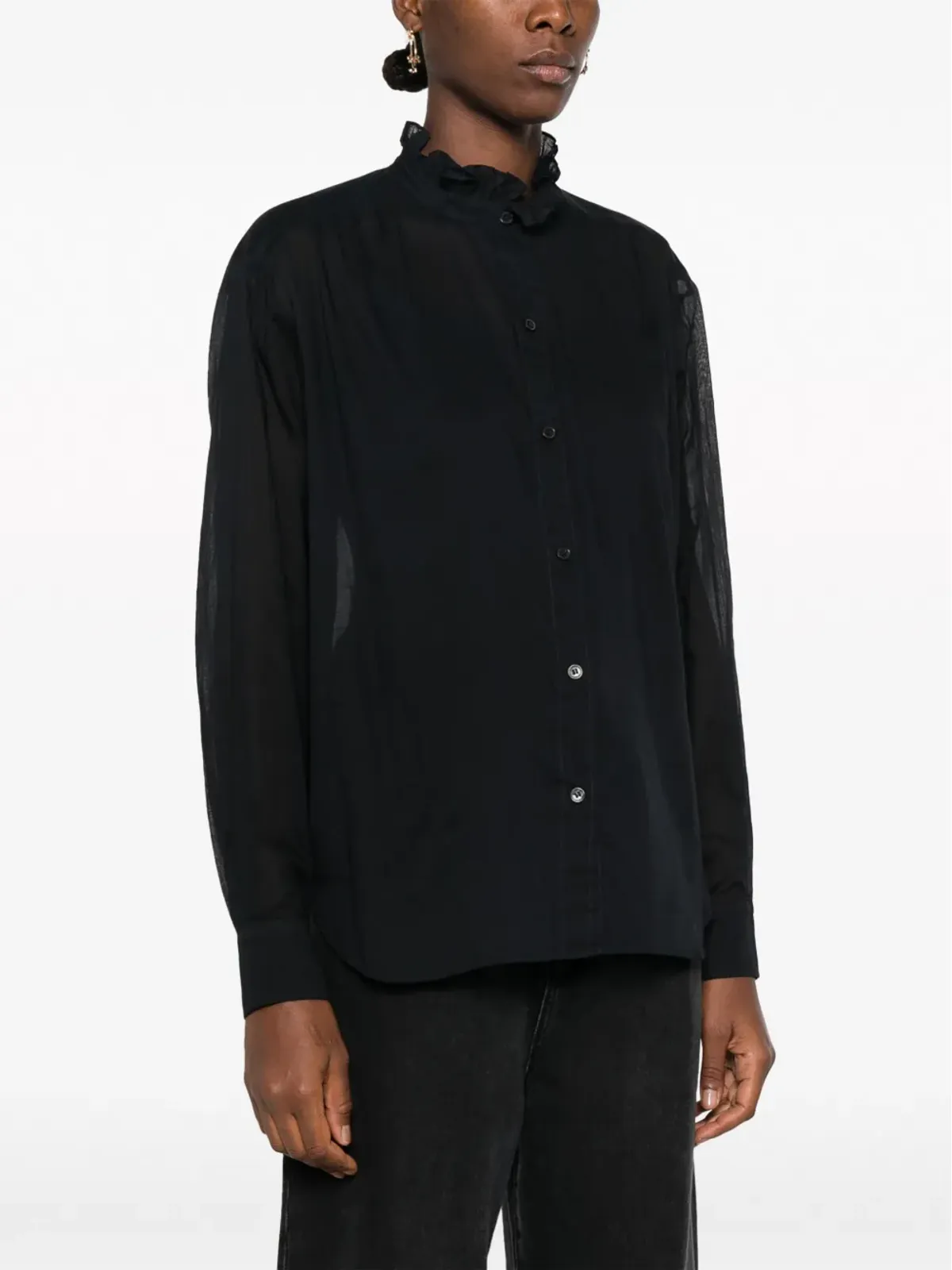 MARANT ÉTOILE Gamble オーガニックコットンシャツ - ブラック - 画像3