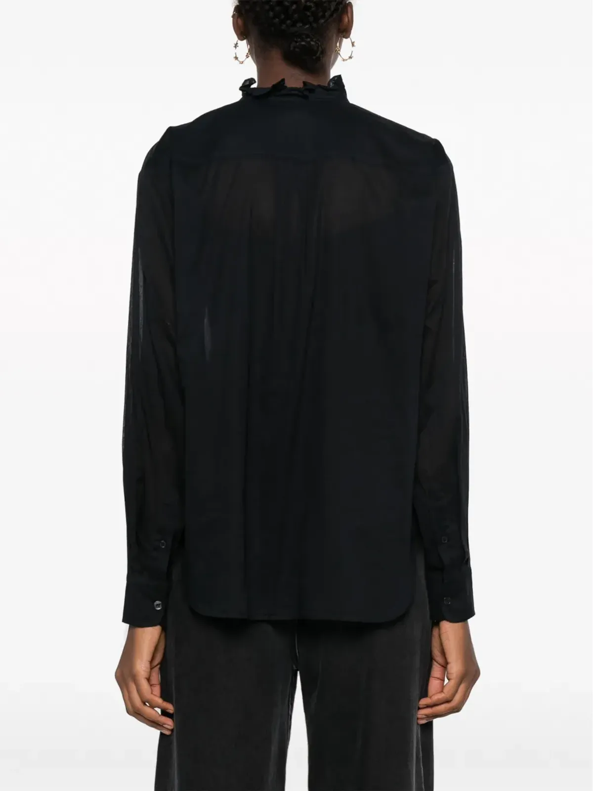 MARANT ÉTOILE Gamble オーガニックコットンシャツ - ブラック - 画像4