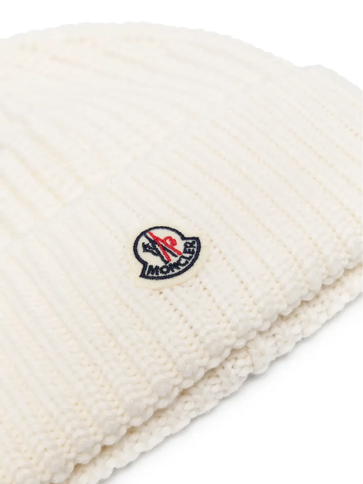 Moncler ロゴパッチ リブ編みビーニー - 画像2
