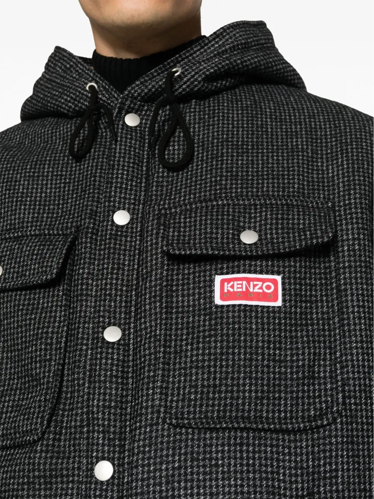 Kenzo ヘリンボーン柄フード付きジャケット - グレー - 画像5