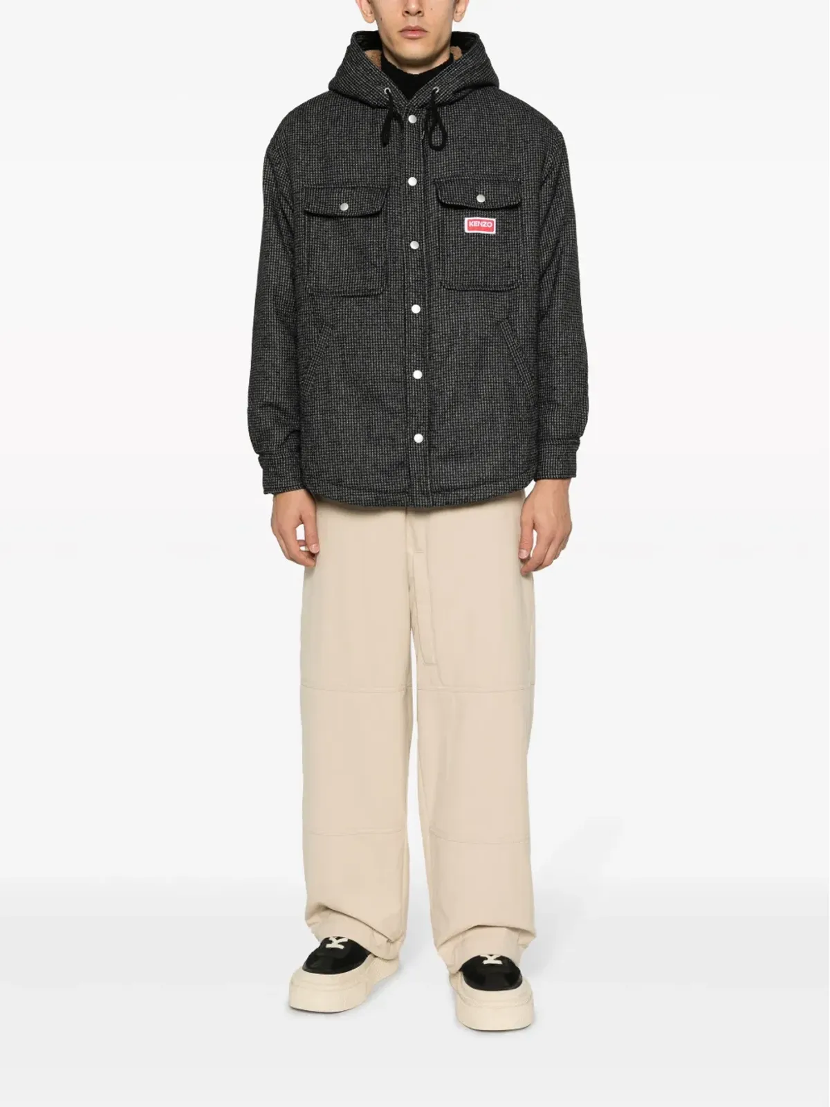 Kenzo ヘリンボーン柄フード付きジャケット - グレー - 画像2