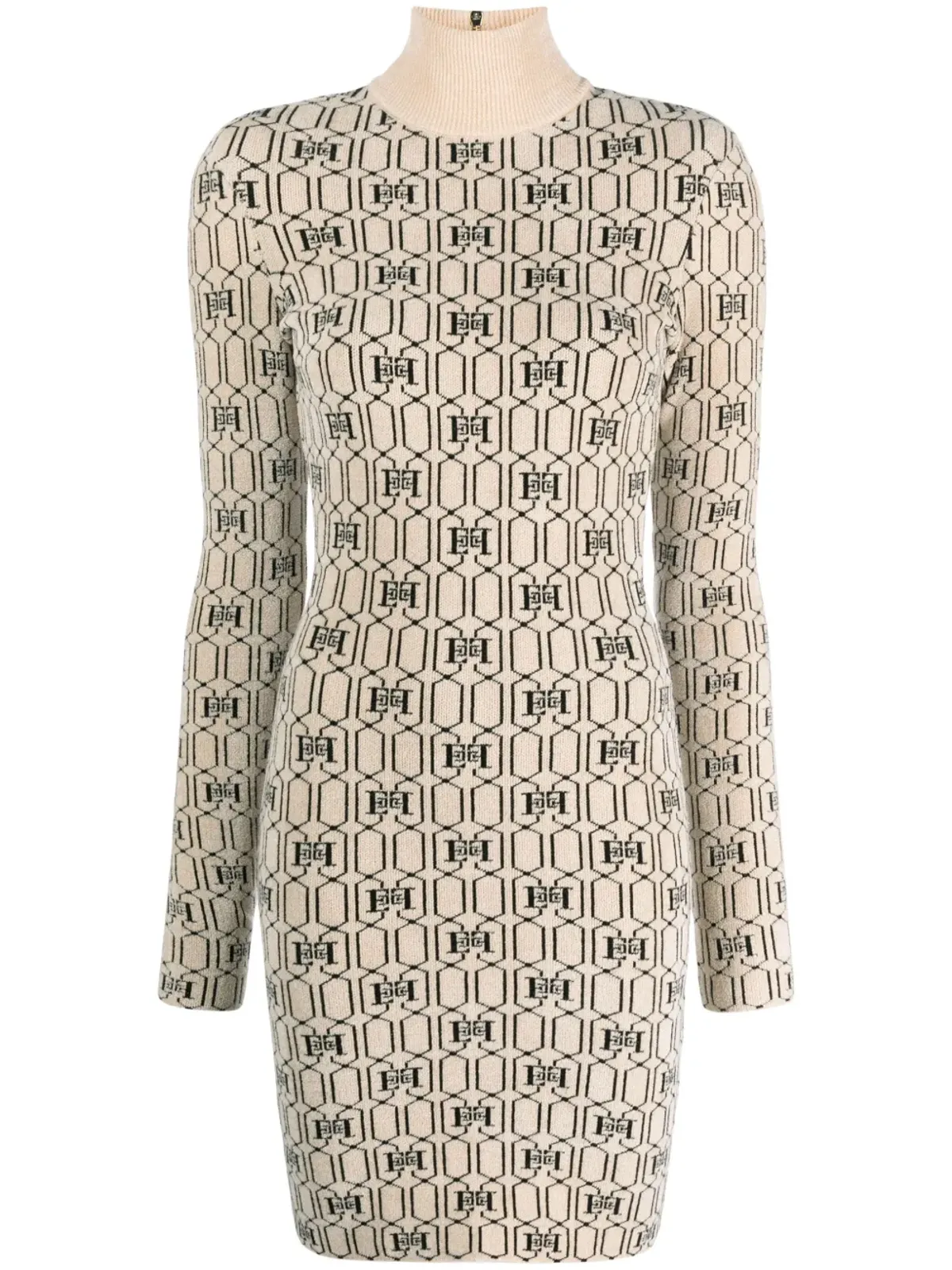 Elisabetta Franchi モノグラムインターシャ ニットミニドレス - 画像1
