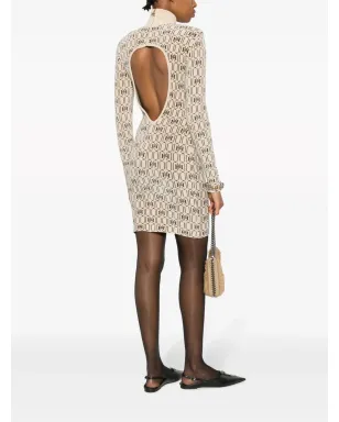 Elisabetta Franchi モノグラムインターシャ ニットミニドレス - サムネイル2
