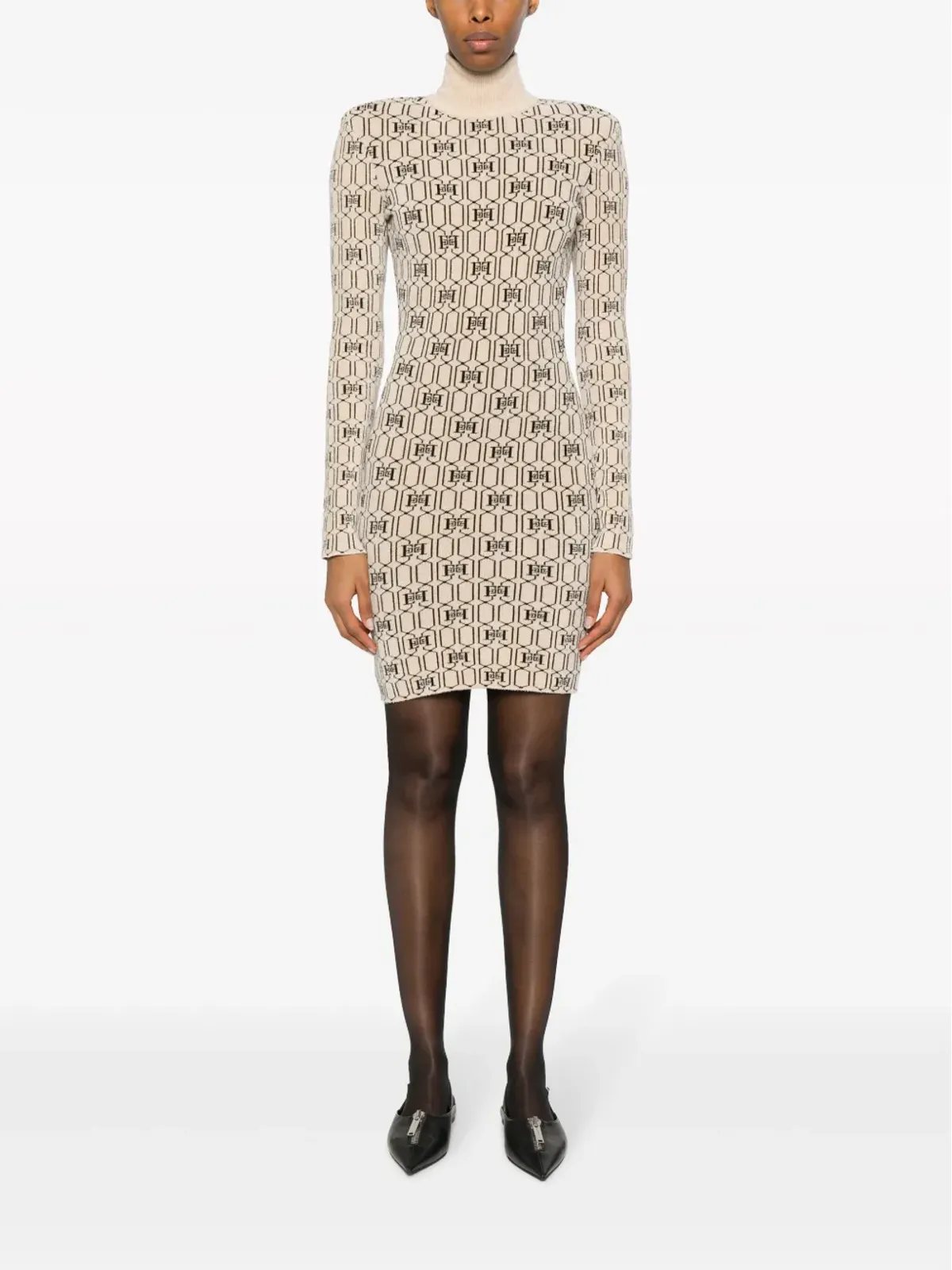Elisabetta Franchi モノグラムインターシャ ニットミニドレス - 画像3