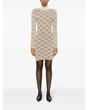 Elisabetta Franchi モノグラムインターシャ ニットミニドレス - サムネイル3