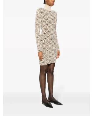 Elisabetta Franchi モノグラムインターシャ ニットミニドレス - サムネイル4