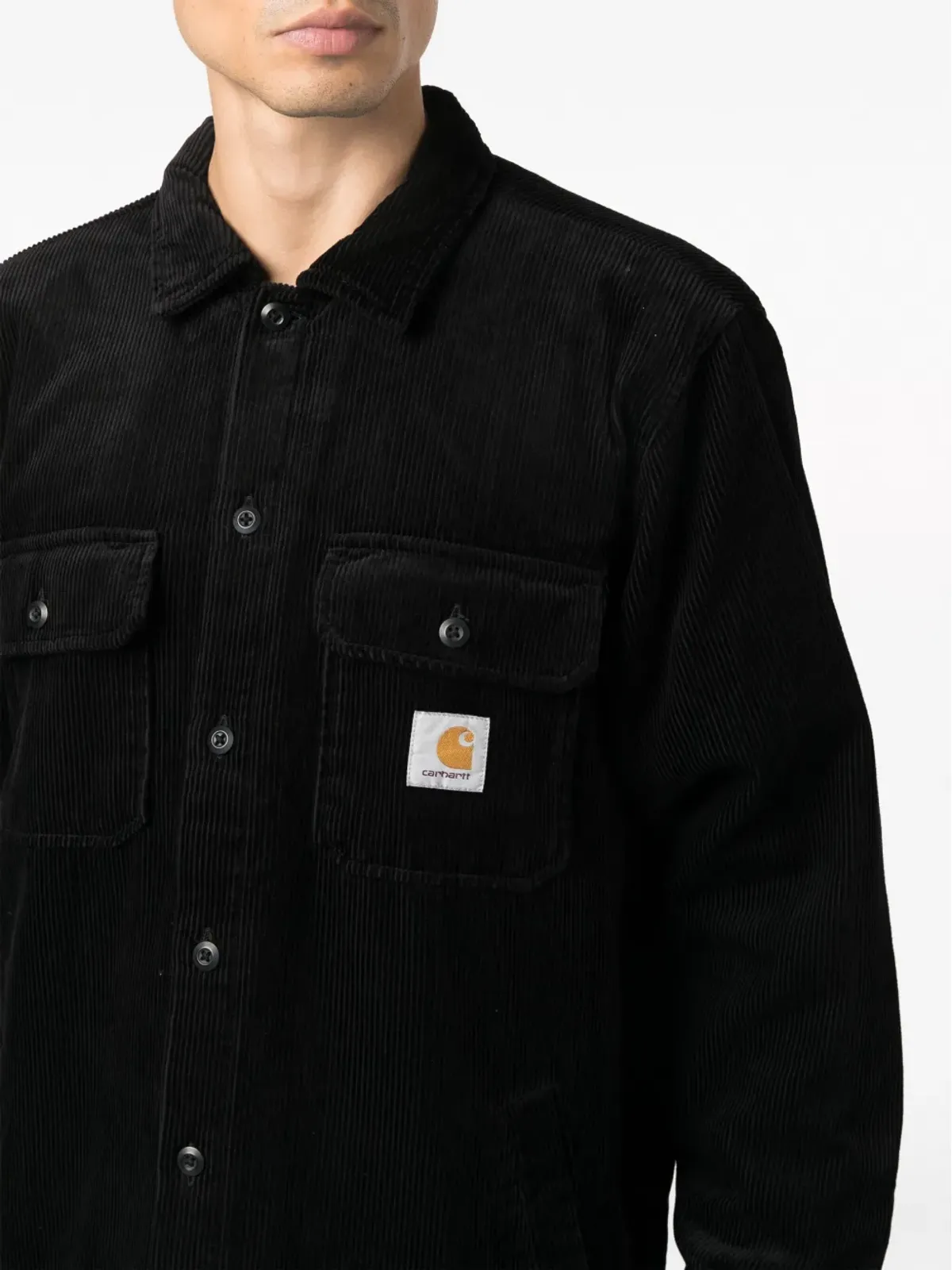 Carhartt WIP ロゴパッチ付きコットン シャツジャケット - 画像5