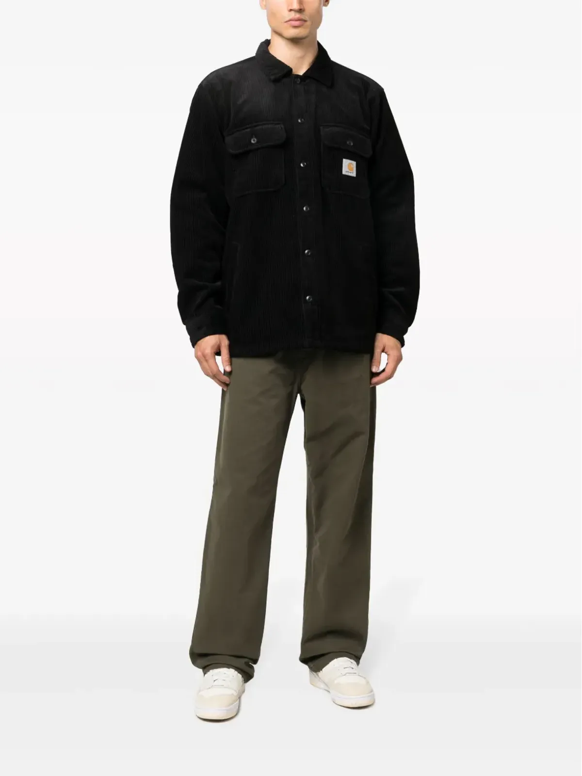 Carhartt WIP ロゴパッチ付きコットン シャツジャケット - 画像2
