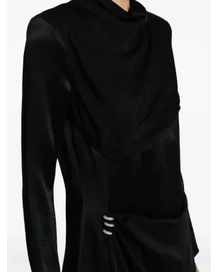 Givenchy クリスタルエンブリッシュドサテンミディドレス - ブラック - サムネイル5