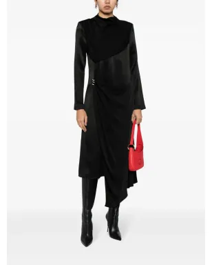 Givenchy クリスタルエンブリッシュドサテンミディドレス - ブラック - サムネイル2