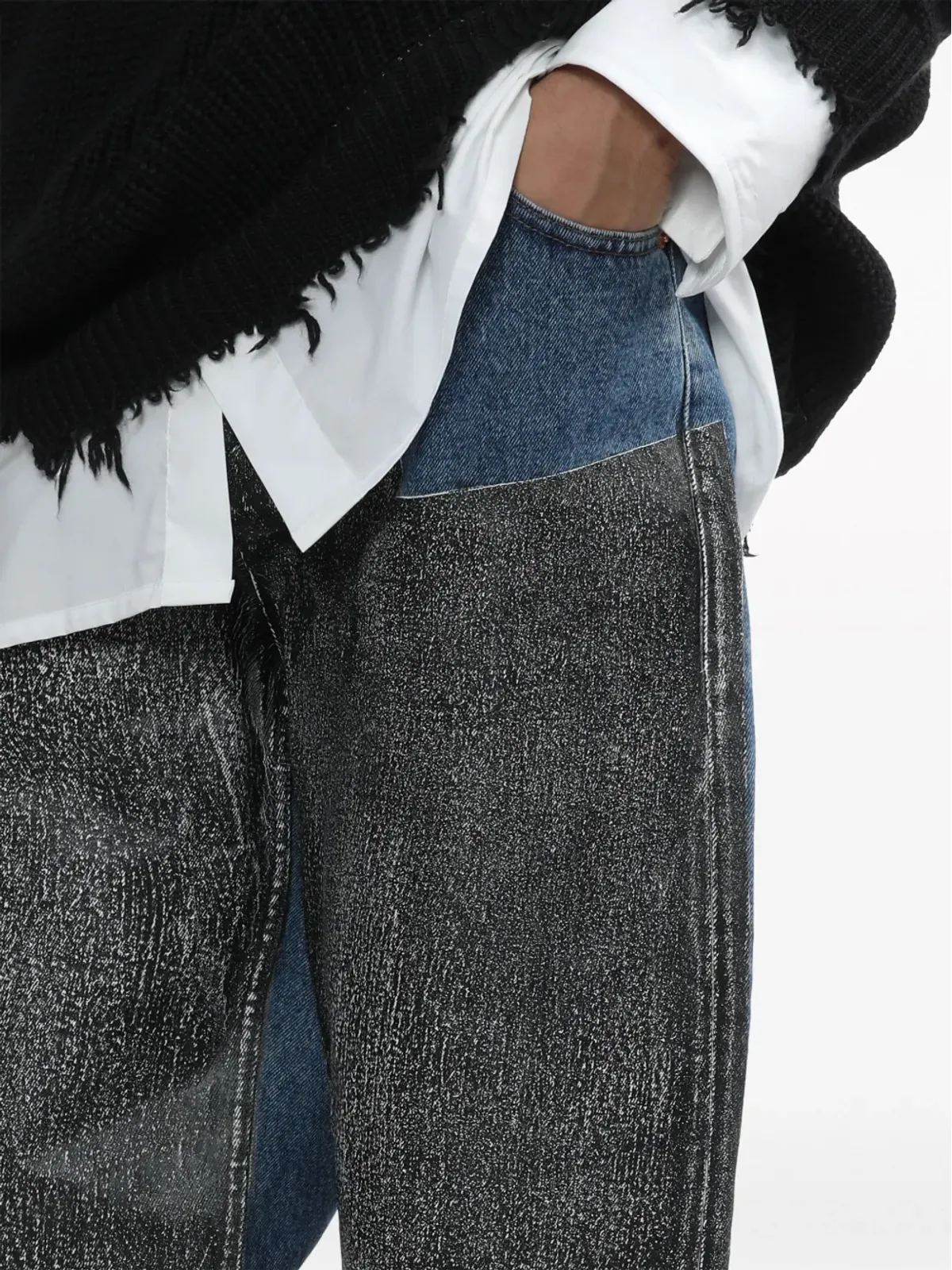 MM6 Maison Margiela パネルド ミッドライズ ストレートジーンズ - 画像5
