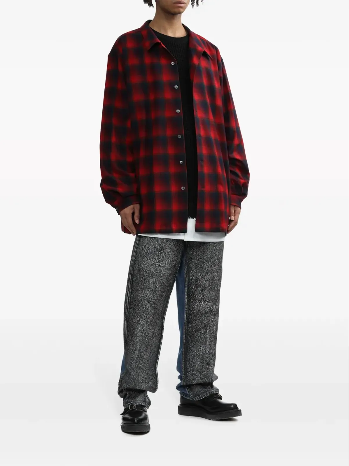 MM6 Maison Margiela パネルド ミッドライズ ストレートジーンズ - 画像2