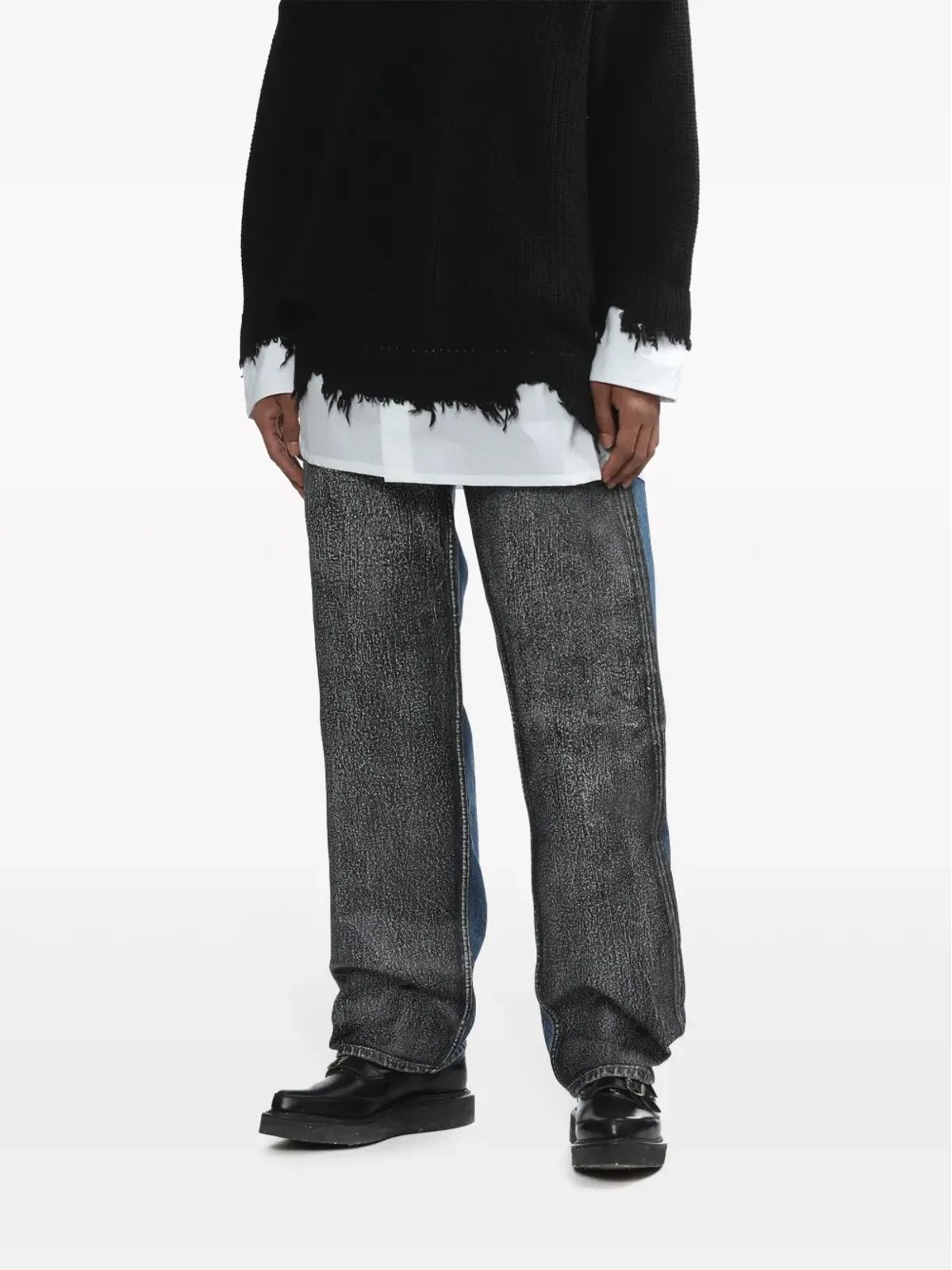 MM6 Maison Margiela パネルド ミッドライズ ストレートジーンズ - 画像3
