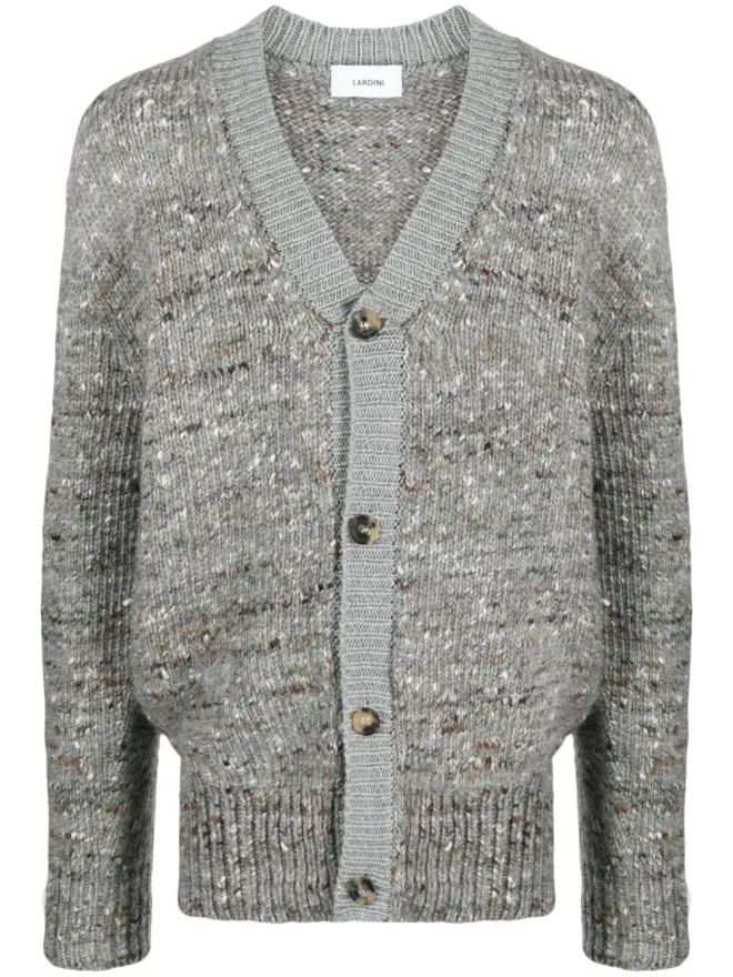 Lardini Lardini グレーのメランジリブトリム カーディガンの商品画像