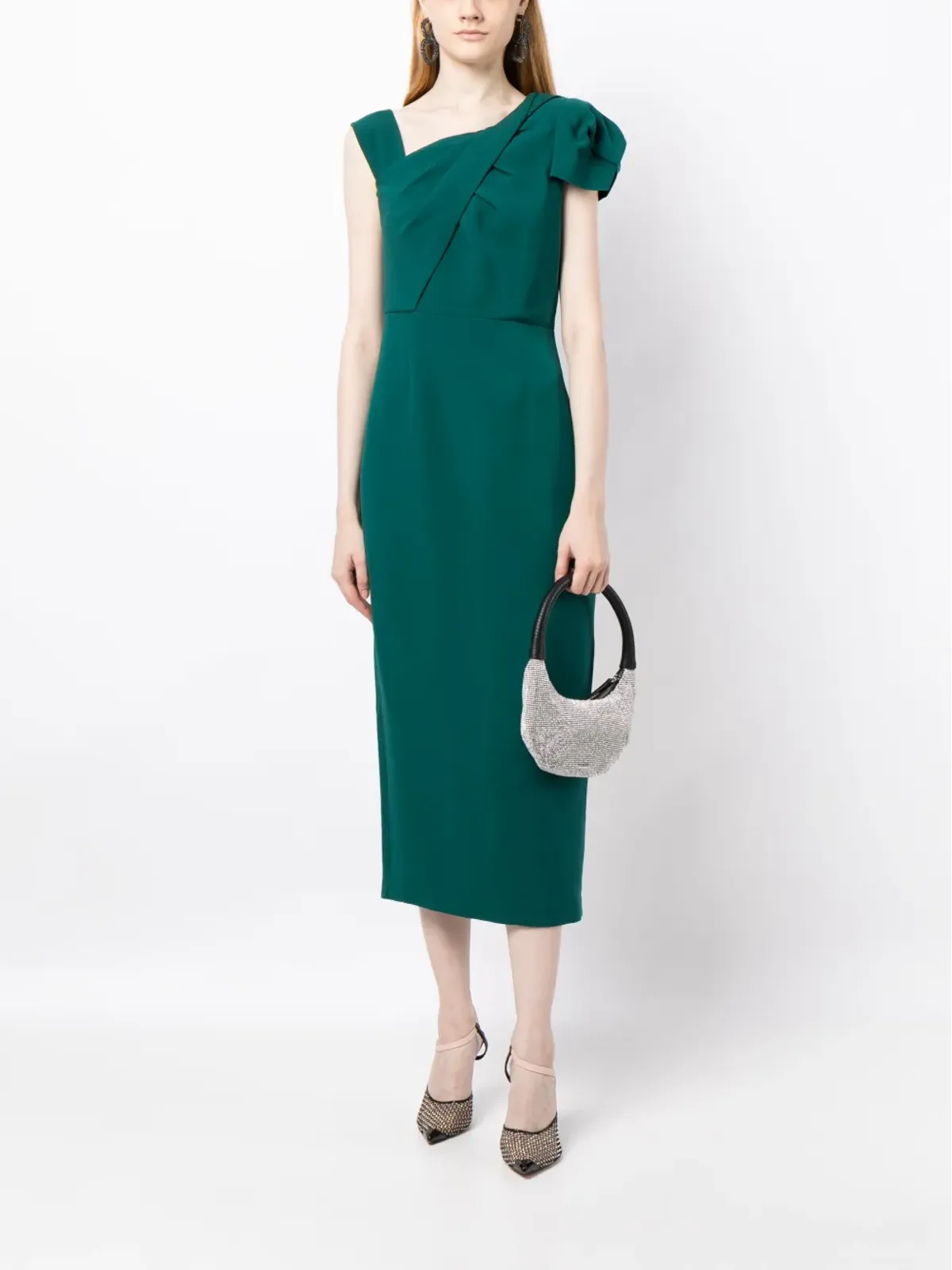 Roland Mouret アシンメトリック ノースリーブ ミディドレス - 画像2