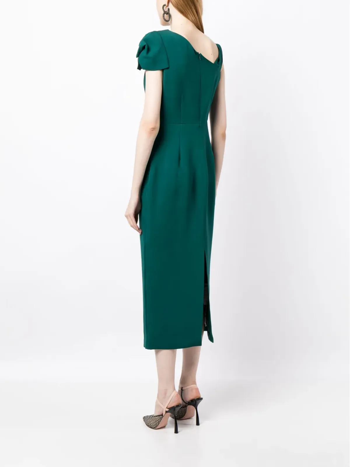 Roland Mouret アシンメトリック ノースリーブ ミディドレス - 画像4