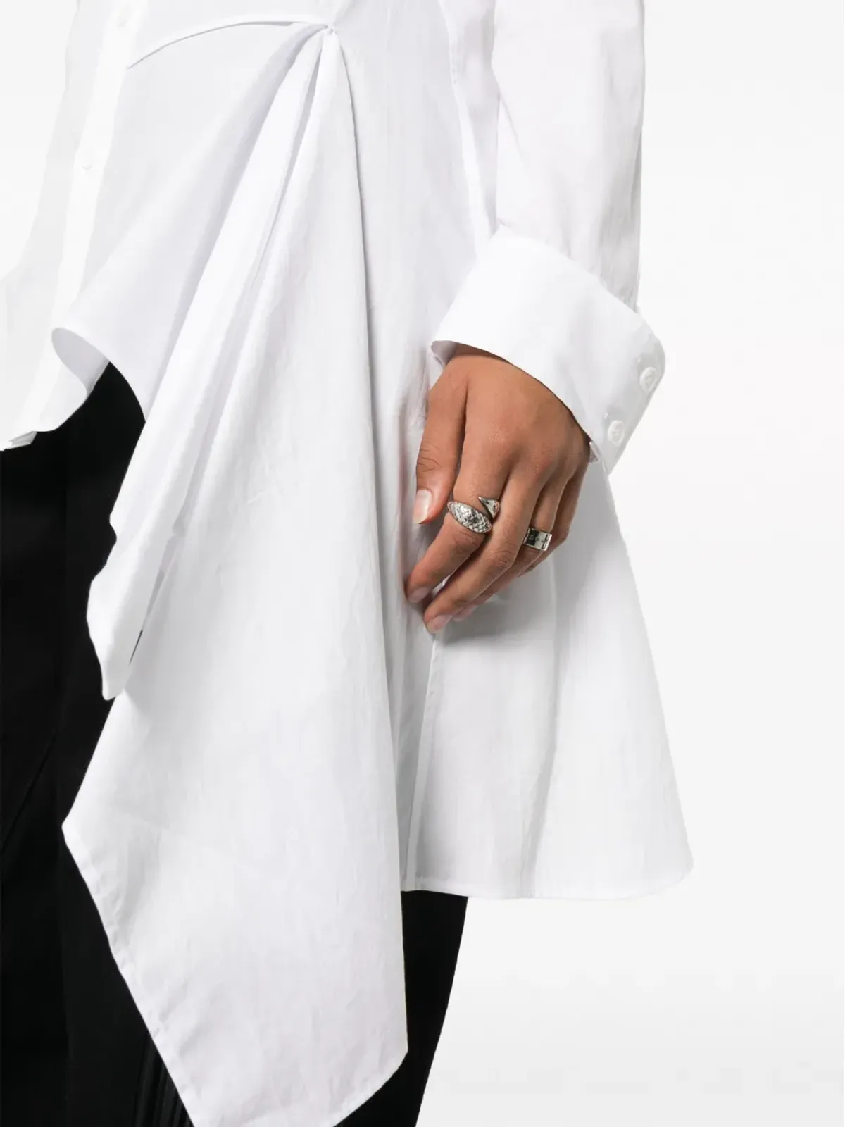 Yohji Yamamoto アシンメトリック コットン シャツ - 画像5