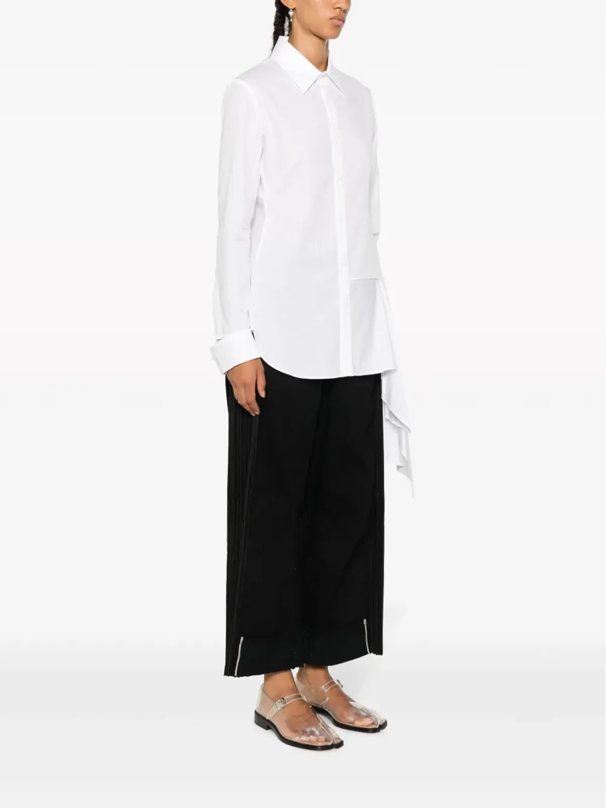 Yohji Yamamoto アシンメトリック コットン シャツ - 画像3