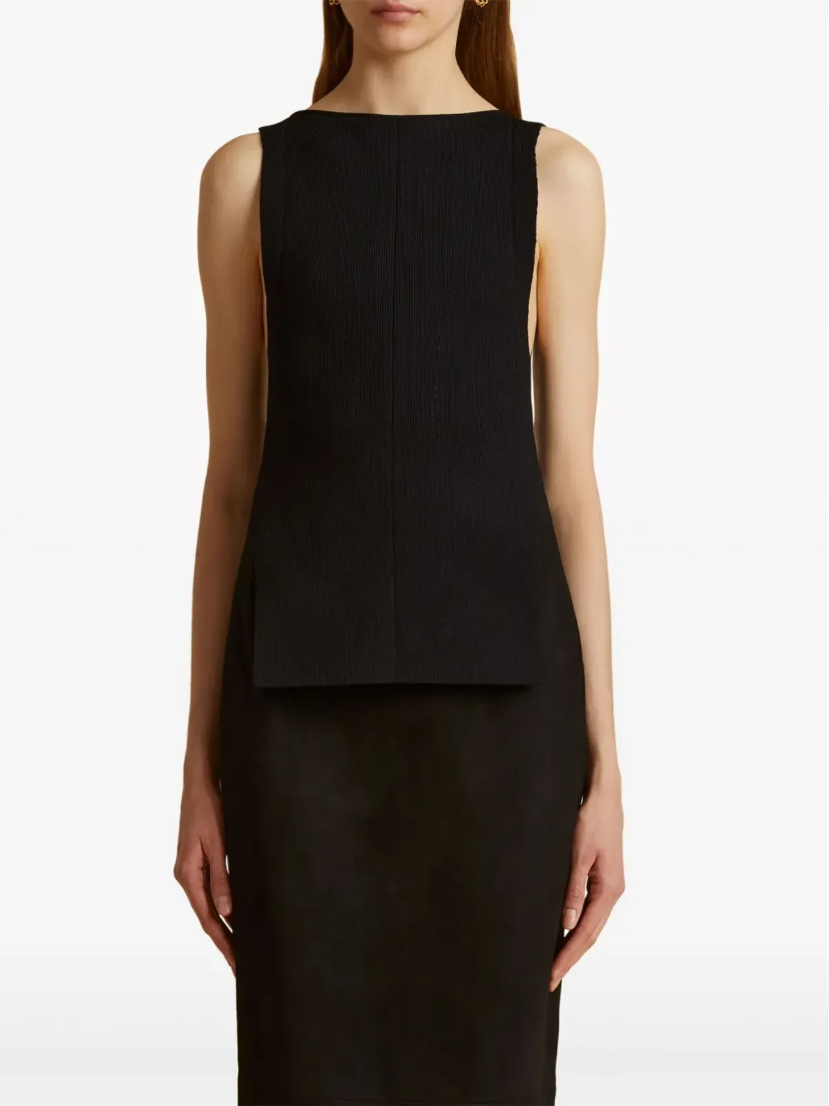 KHAITE The Evelyn ribbed tank top - Black - 画像2