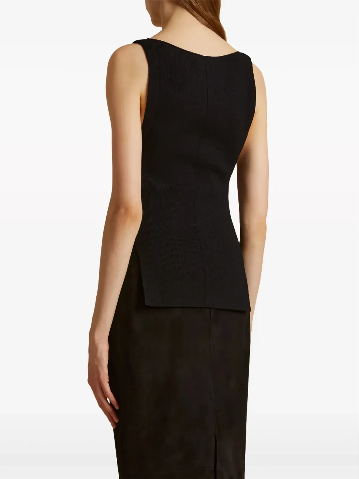 KHAITE The Evelyn ribbed tank top - Black - 画像3