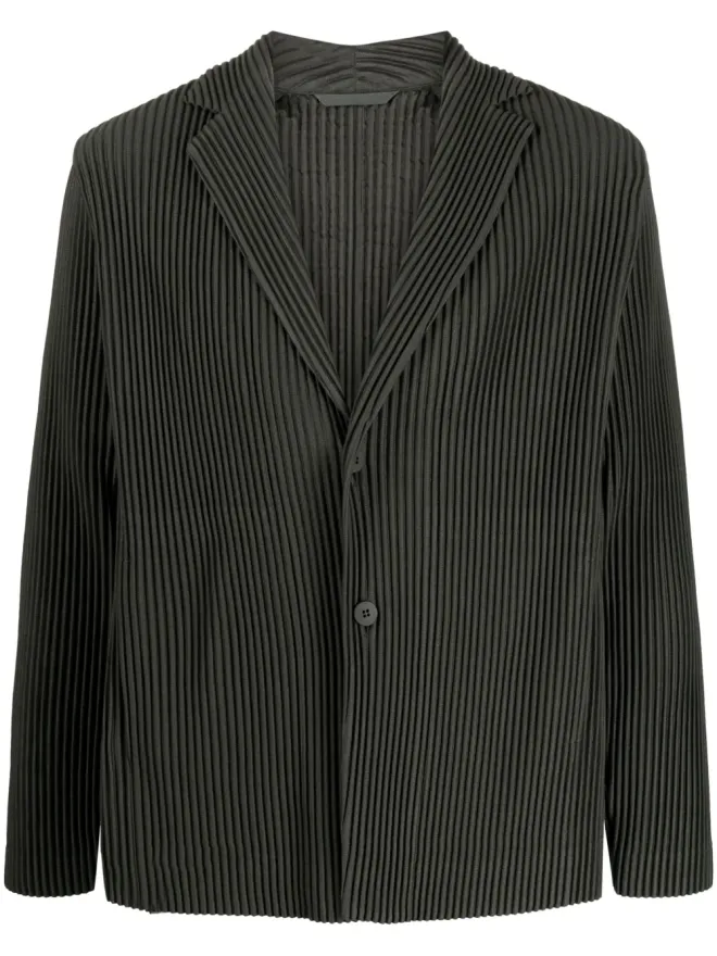 Homme Plissé Issey Miyake Homme Plissé Issey Miyake プリーツ入りシングルブレストブレザーの商品画像