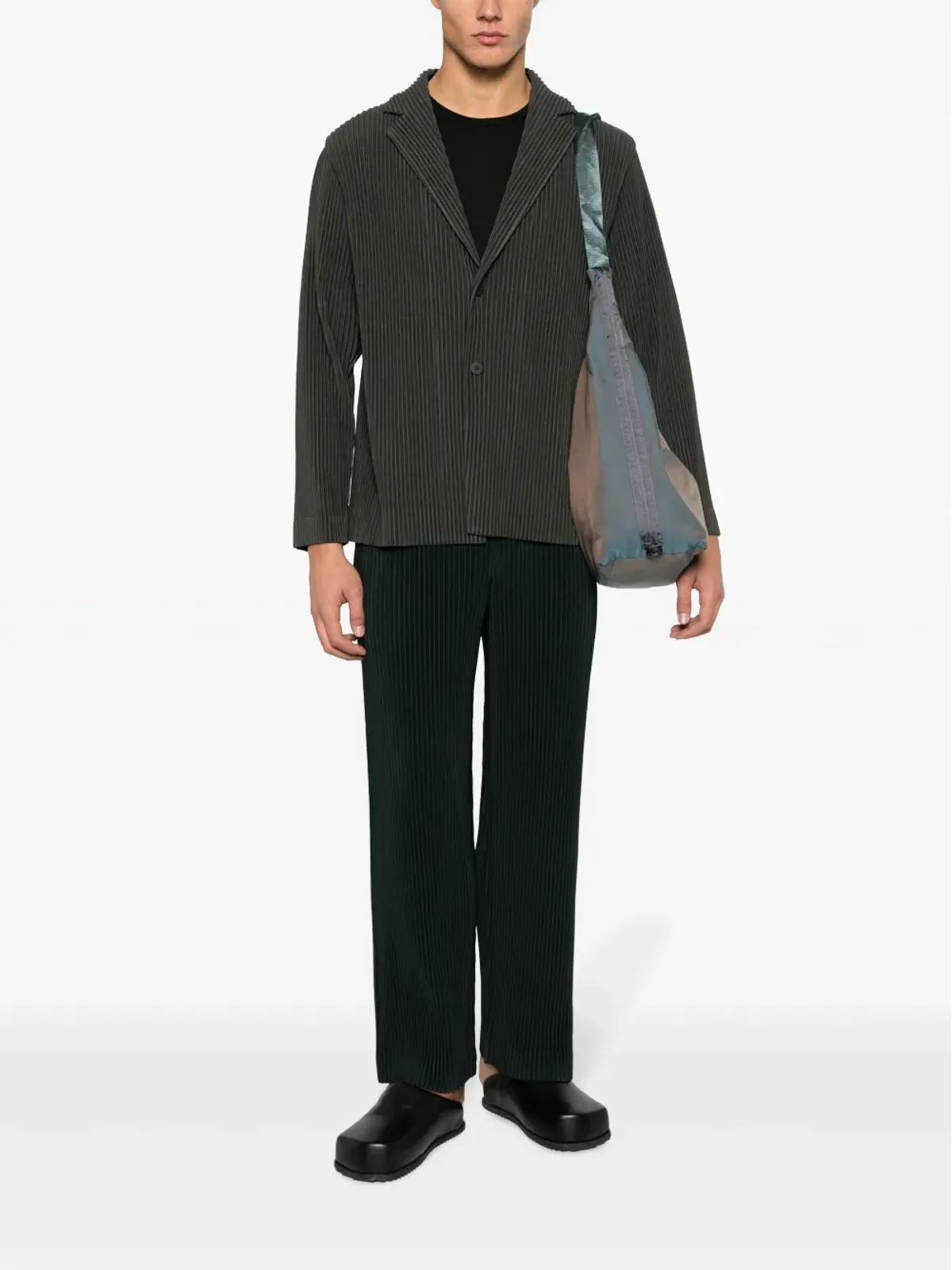 Homme Plissé Issey Miyake プリーツ入りシングルブレストブレザー - 画像2