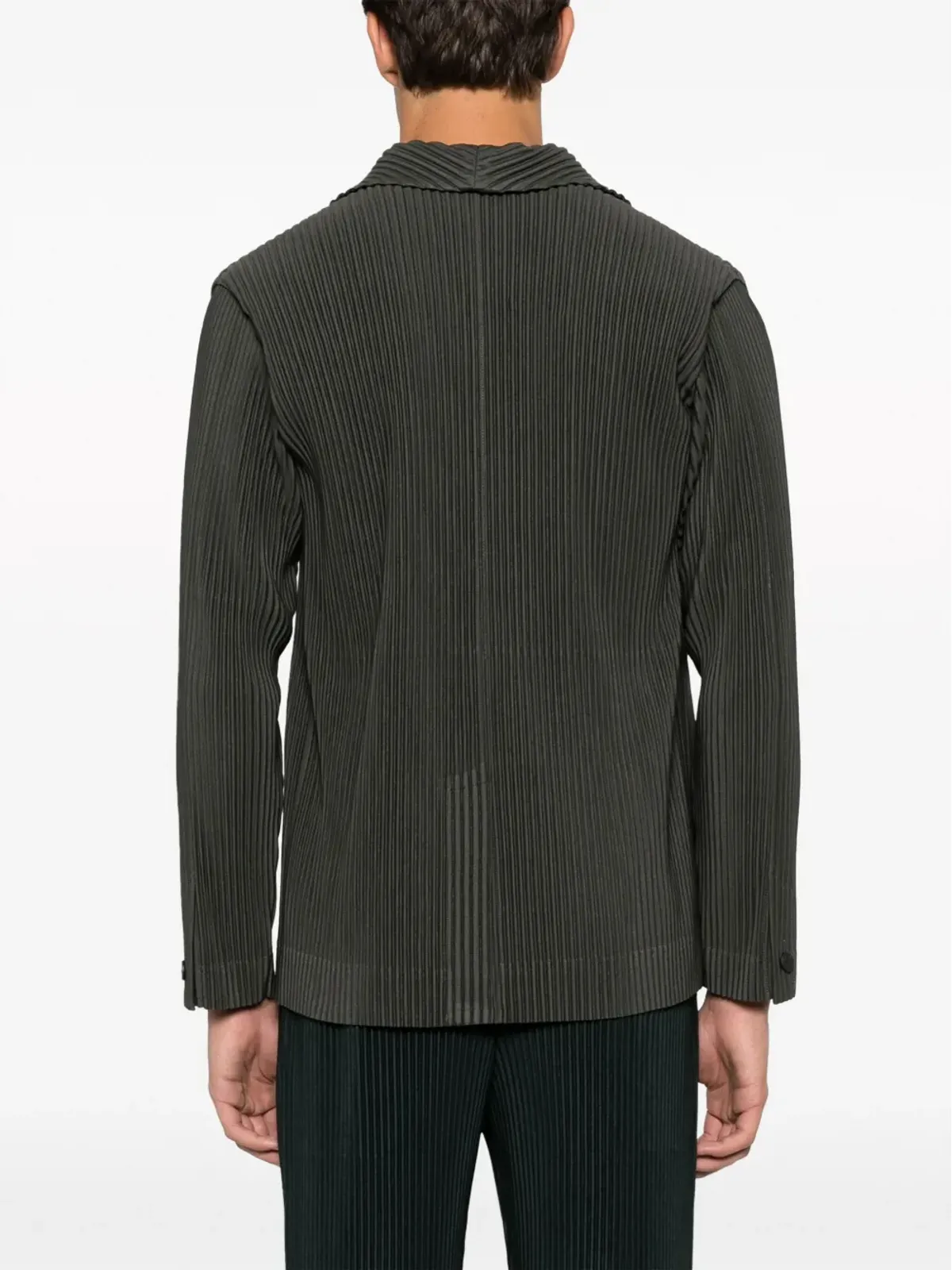 Homme Plissé Issey Miyake プリーツ入りシングルブレストブレザー - 画像4