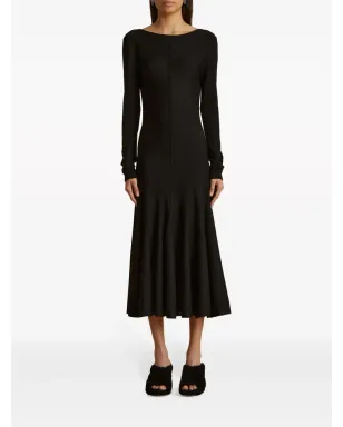 KHAITE ヴァージンウール ミディドレス（スクープバック） - ブラック - サムネイル3