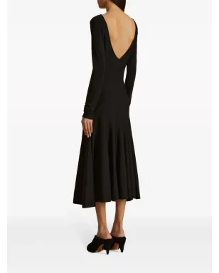 KHAITE ヴァージンウール ミディドレス（スクープバック） - ブラック - サムネイル4