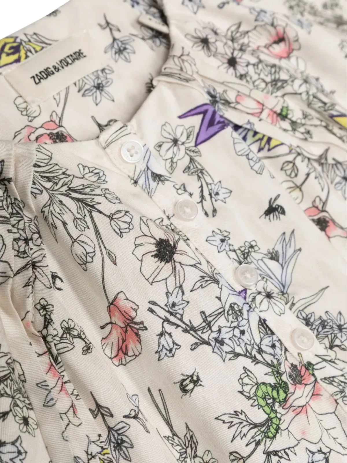 Zadig & Voltaire Kids 花柄プリント ツイル ドレス - 画像3