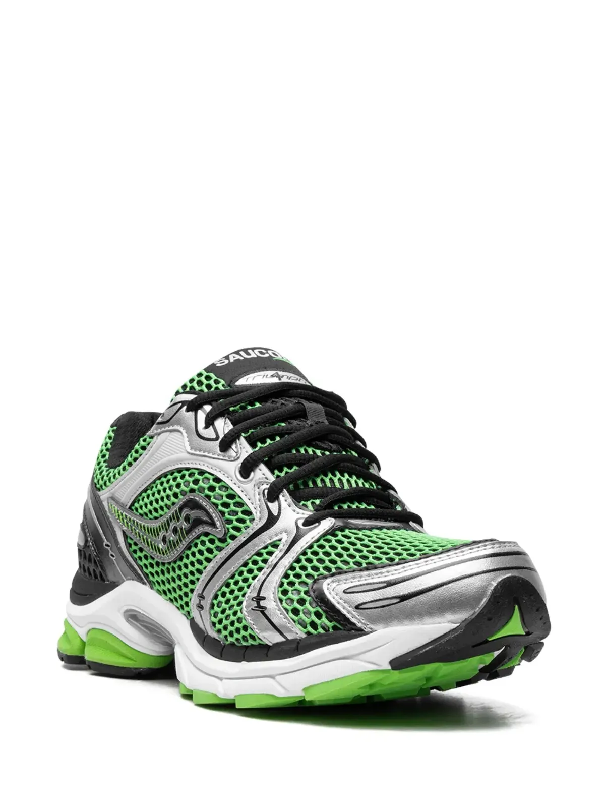 Saucony ProGrid Triumph 4 グリーン／シルバー スニーカー - 画像2