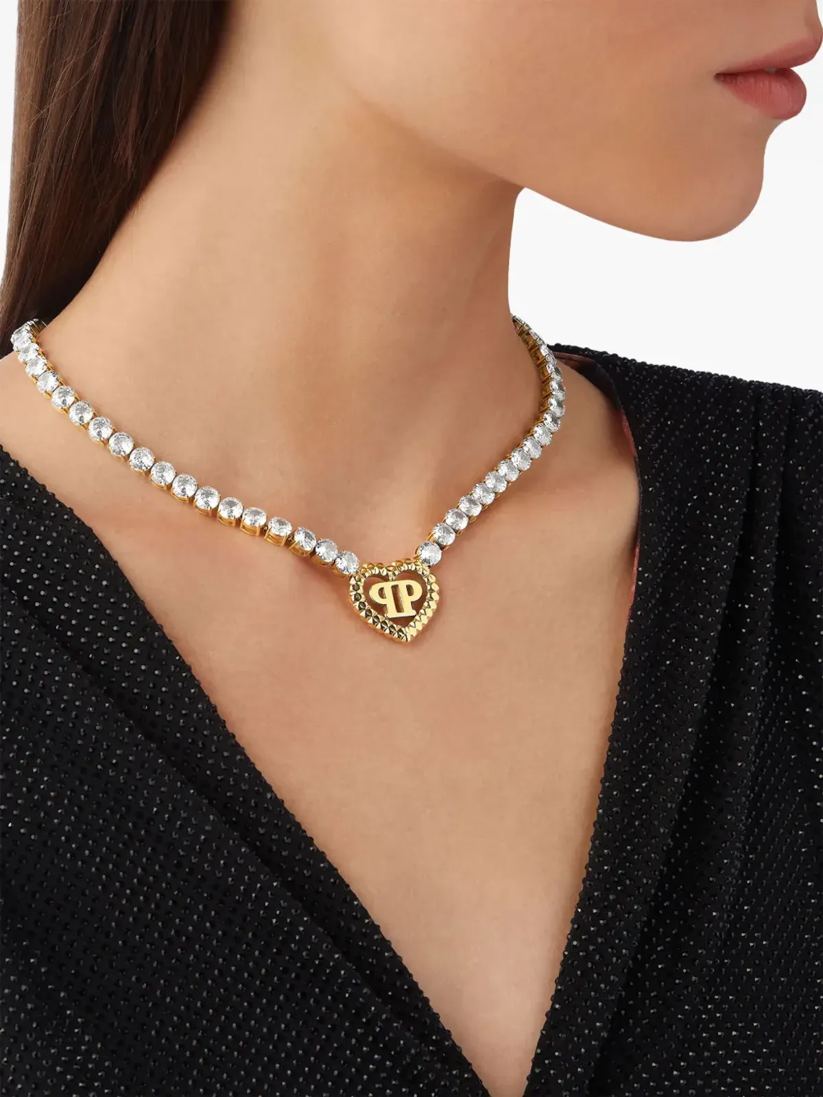 Philipp Plein ロックドハーツ ネックレス - シルバー - 画像4