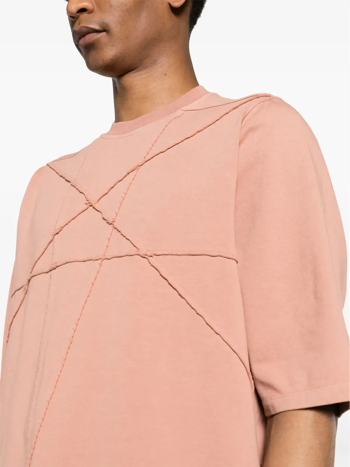 Rick Owens DRKSHDW ジャンボ ショートスリーブ コットン Tシャツ - ピンク - 画像5