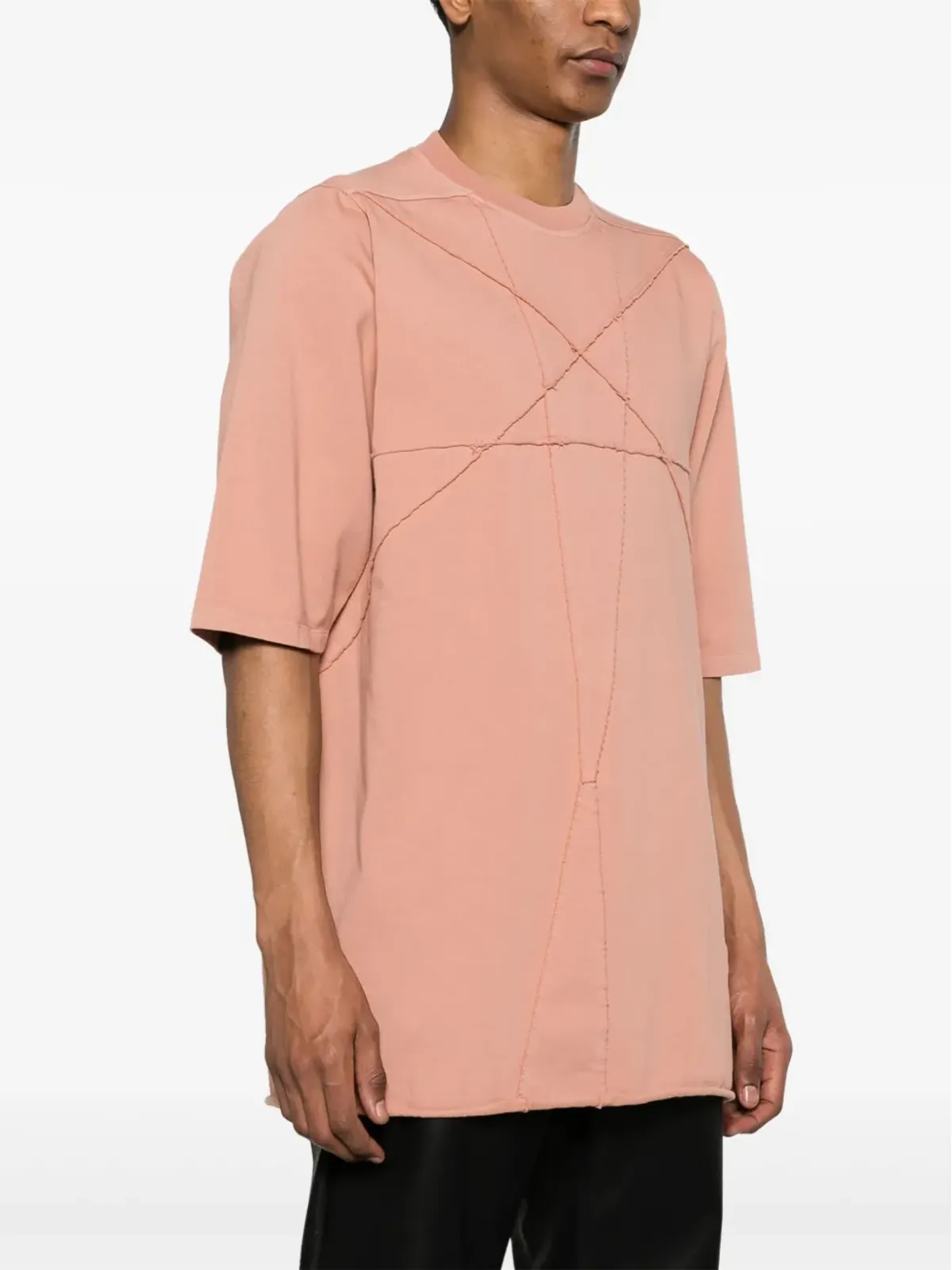 Rick Owens DRKSHDW ジャンボ ショートスリーブ コットン Tシャツ - ピンク - 画像3