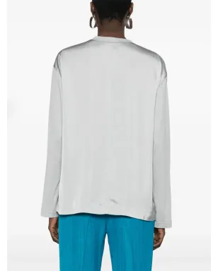 Fabiana Filippi パネルド長袖Tシャツ - グレー - サムネイル4