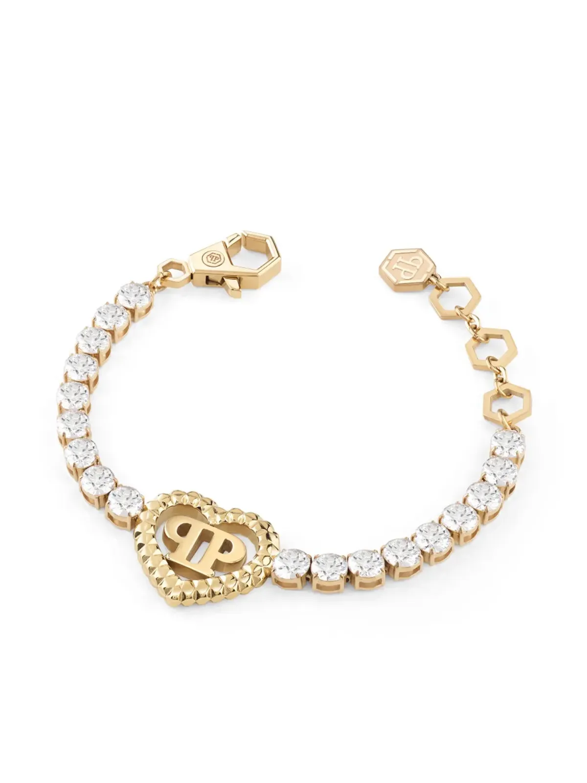 Philipp Plein ロックドハーツ テニスブレスレット - ゴールド - 画像1
