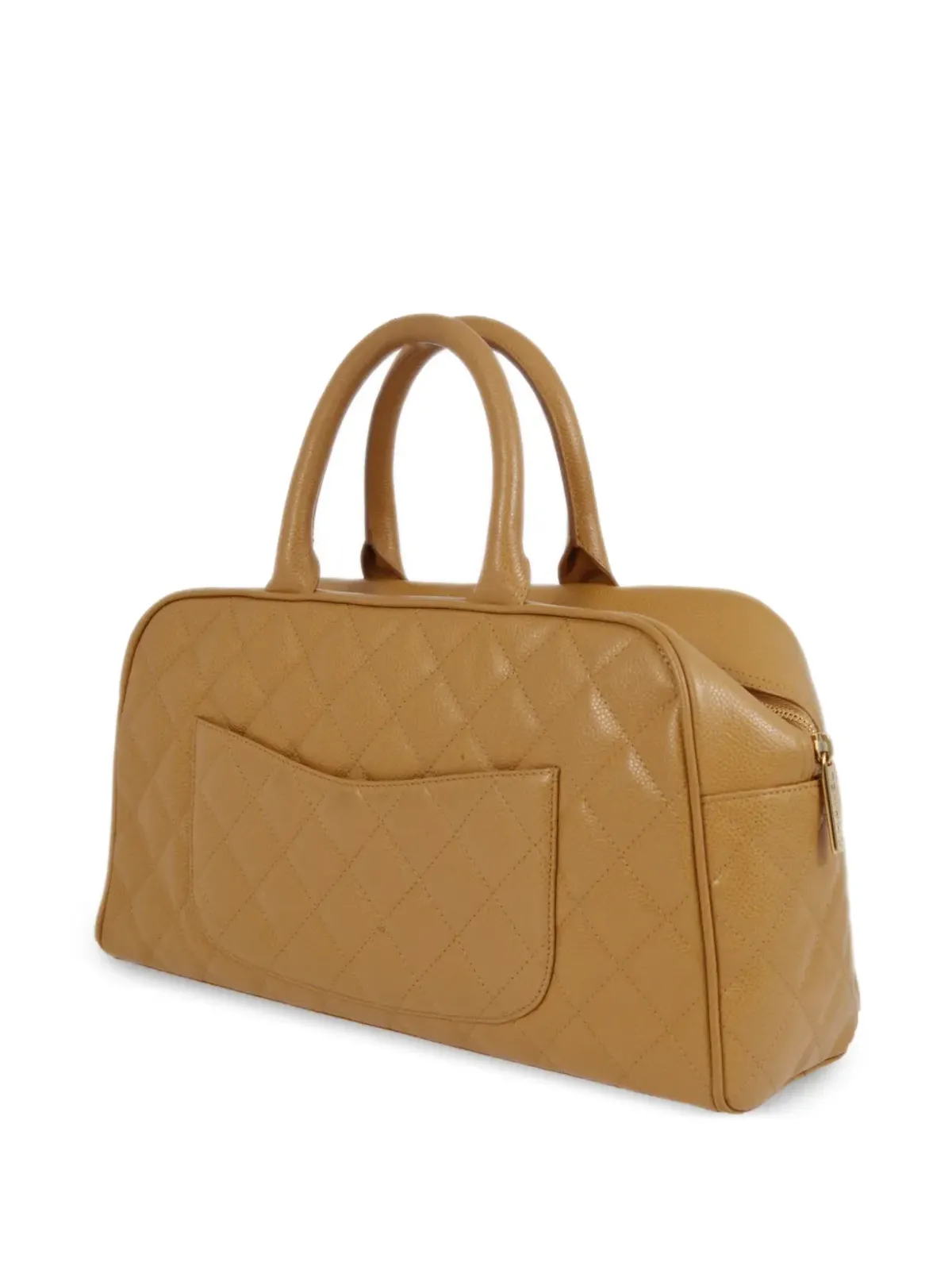 CHANEL ビンテージ 2005年 CC ダイヤモンドキルティング ボウリングバッグ - ニュートラルカラー - 画像2