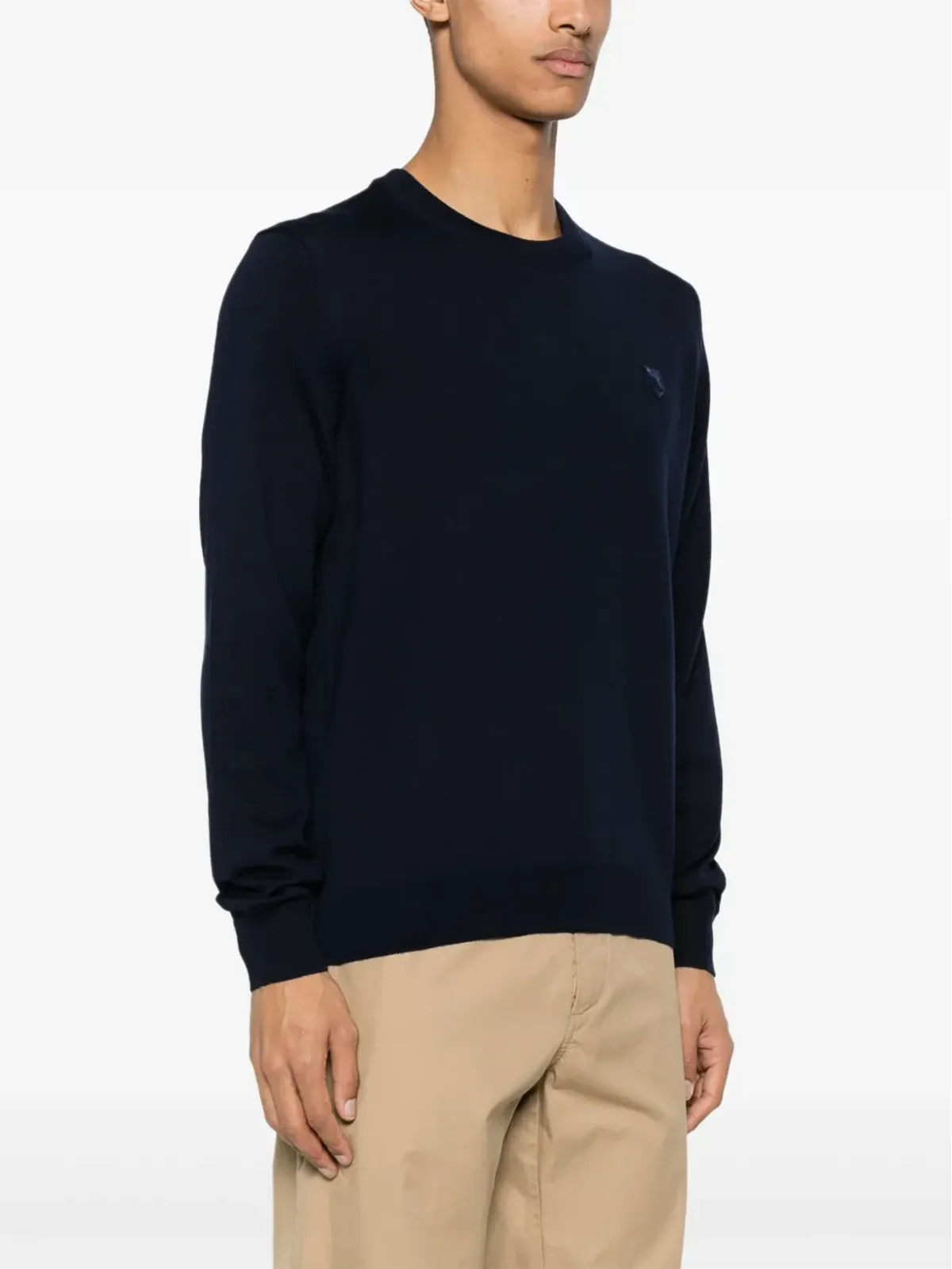 Maison Kitsuné キツネモチーフ ウール ジャンパー - ブルー - 画像3