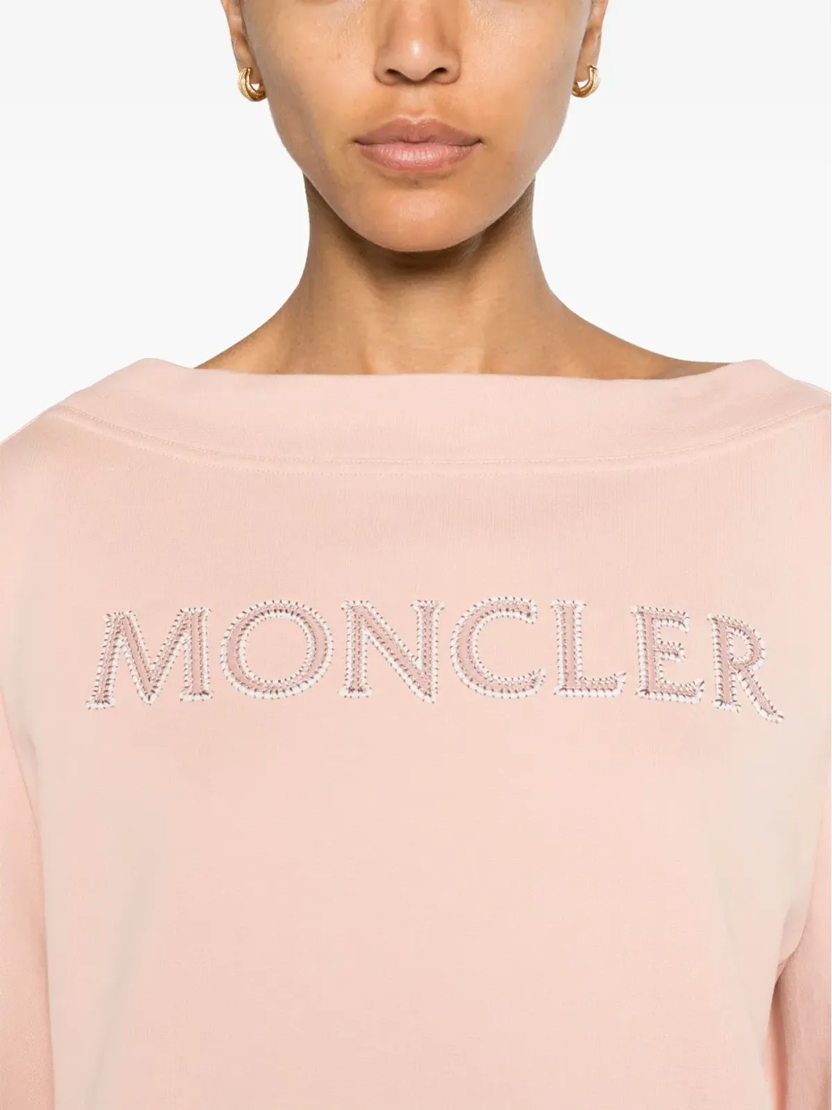 Moncler ロゴアップリケ ボートネック スウェットシャツ - ピンク - 画像5