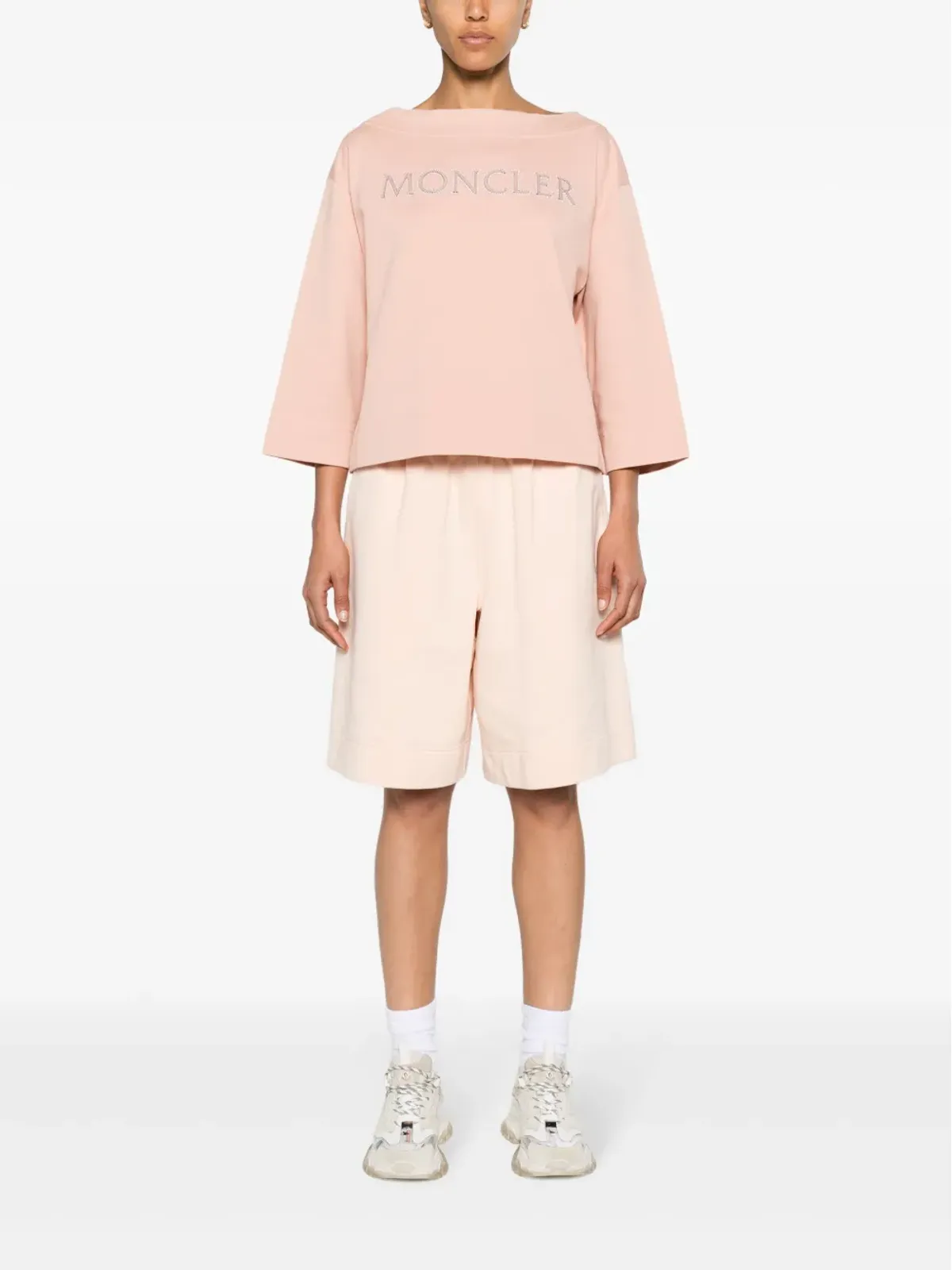 Moncler ロゴアップリケ ボートネック スウェットシャツ - ピンク - 画像2