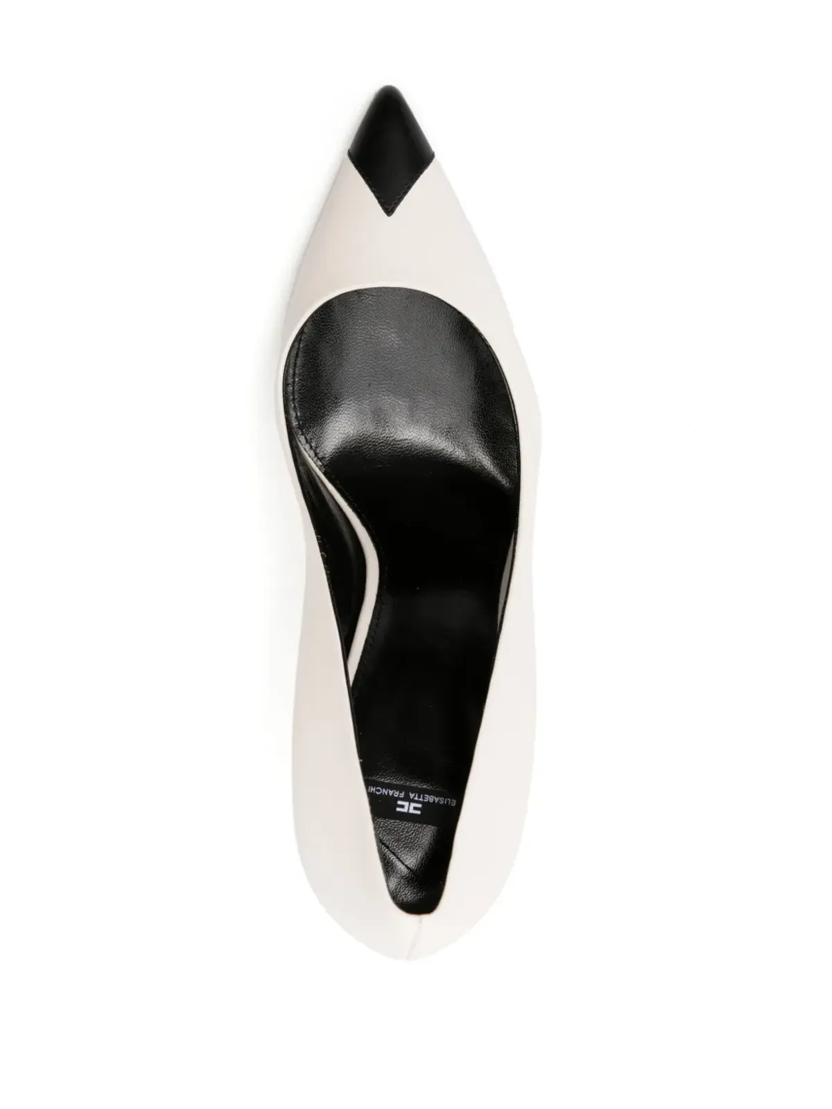 Elisabetta Franchi 105mm メタルロゴ レザーパンプス - ホワイト - 画像4